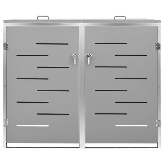 VidaXL Containerberging dubbel 138x77,5x112,5 cm roestvrij staal
