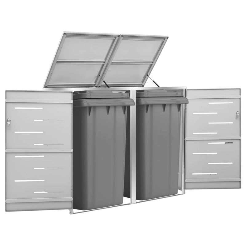 Load image into Gallery viewer, VidaXL Containerberging dubbel 138x77,5x112,5 cm roestvrij staal
