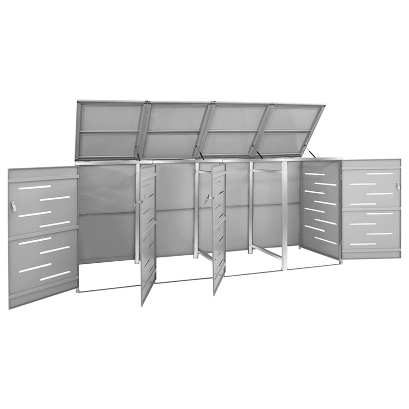 Load image into Gallery viewer, VidaXL Containerberging vierdubbel 276,5x77,5x112,5 cm roestvrij staal
