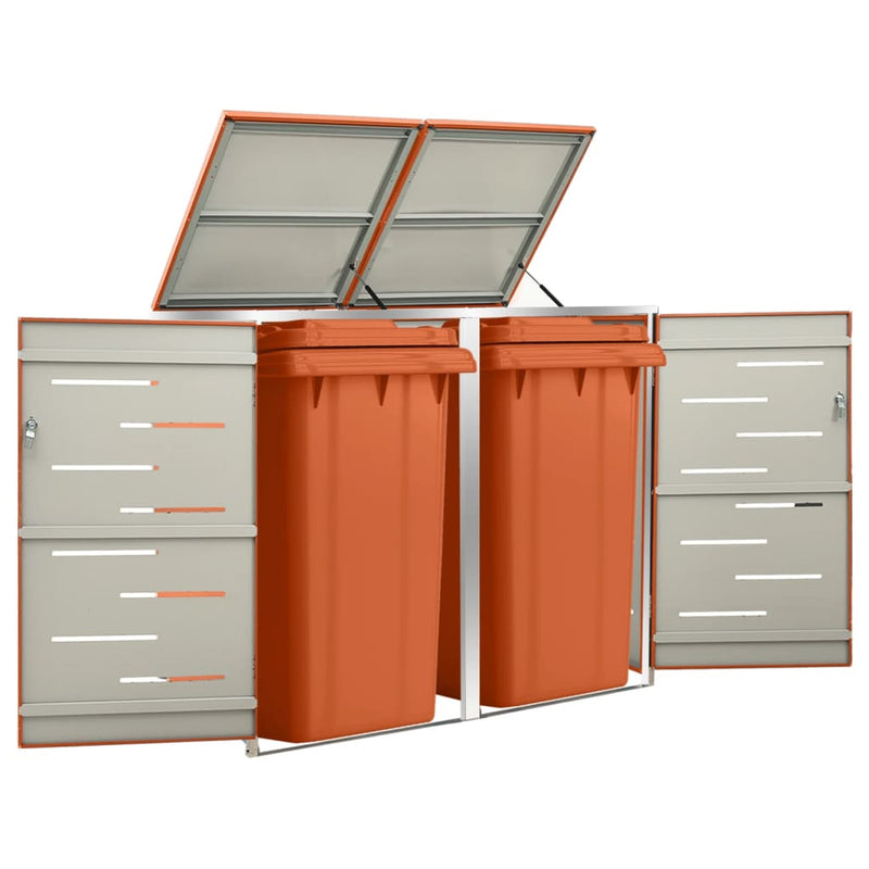 Load image into Gallery viewer, VidaXL Containerberging dubbel 138x77,5x112,5 cm roestvrij staal

