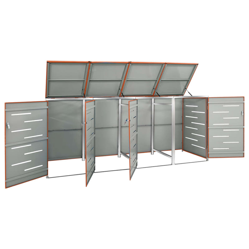 Load image into Gallery viewer, VidaXL Containerberging vierdubbel 276,5x77,5x112,5 cm roestvrij staal
