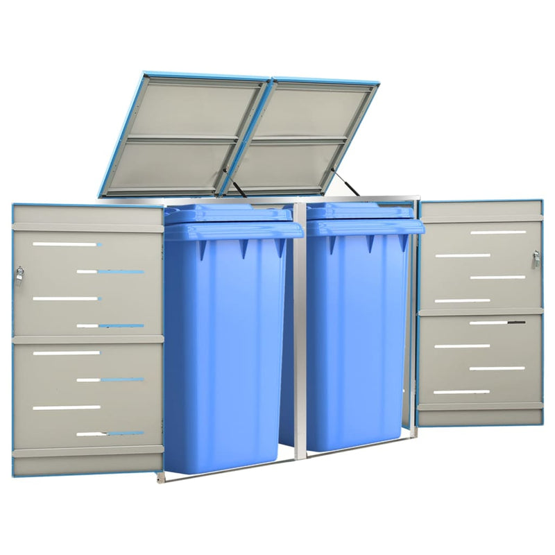 Load image into Gallery viewer, VidaXL Containerberging dubbel 138x77,5x112,5 cm roestvrij staal

