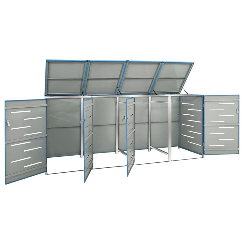 Load image into Gallery viewer, VidaXL Containerberging vierdubbel 276,5x77,5x112,5 cm roestvrij staal
