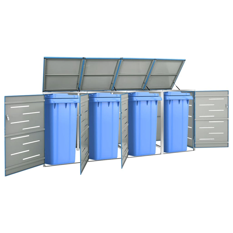Load image into Gallery viewer, VidaXL Containerberging vierdubbel 276,5x77,5x112,5 cm roestvrij staal

