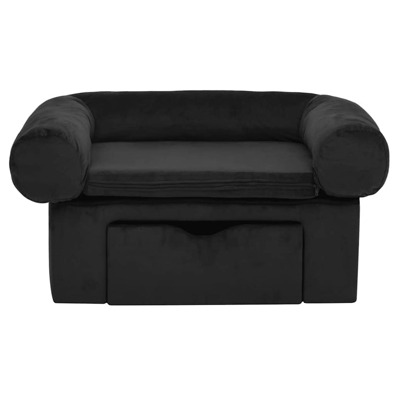 Load image into Gallery viewer, Vidaxl hondenbank met lade 75x50x38 cm pluche zwart
