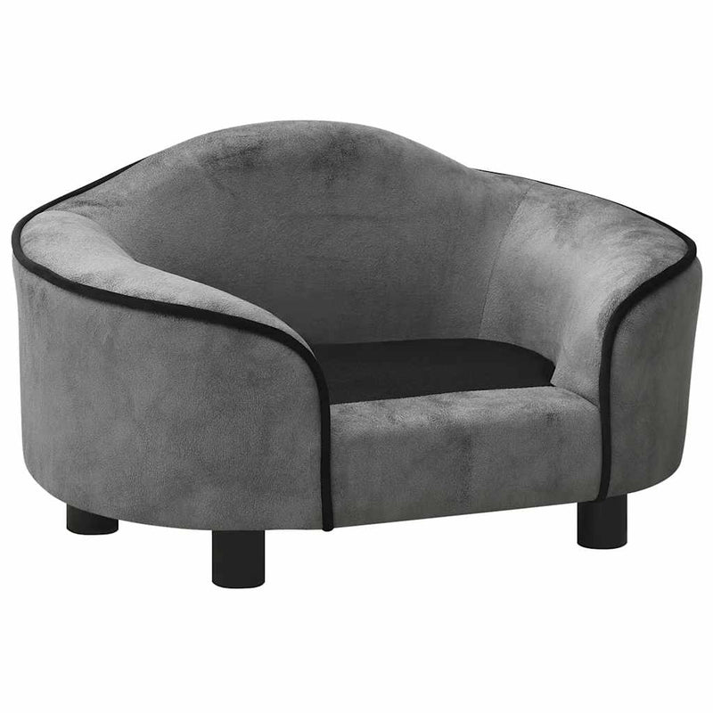 Load image into Gallery viewer, Vidaxl hondenbank 67x47x36 cm pluche grijs
