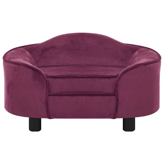 Vidaxl hondenbank 67x47x36 cm pluche bordeauxrood