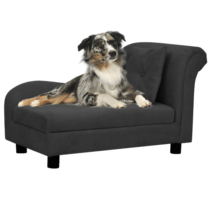 Load image into Gallery viewer, Vidaxl hondenbank met kussen 83x44x44 cm pluche zwart
