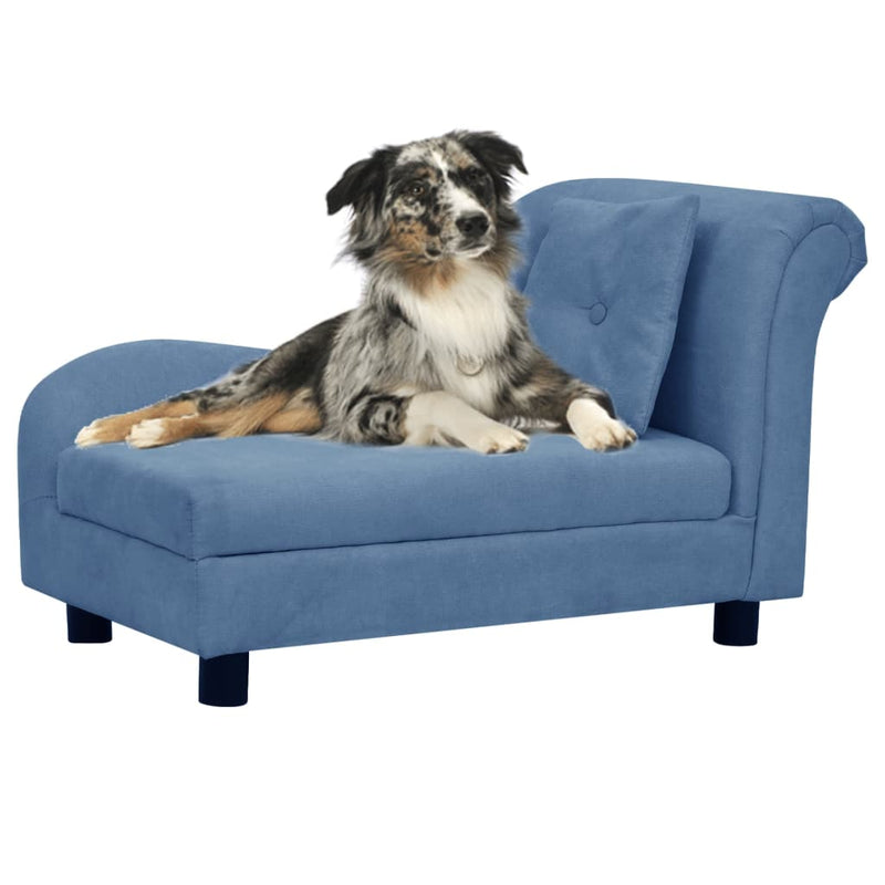Load image into Gallery viewer, Vidaxl hondenbank met kussen 83x44x44 cm pluche blauw
