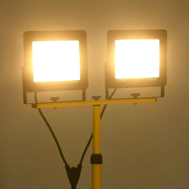 Vidaxl spotlight met statief led 2x100 w warmwit