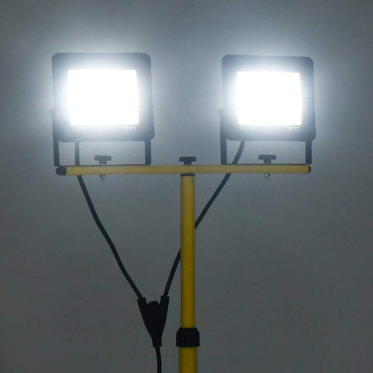 Vidaxl spotlight met statief led 2x100 w koudwit