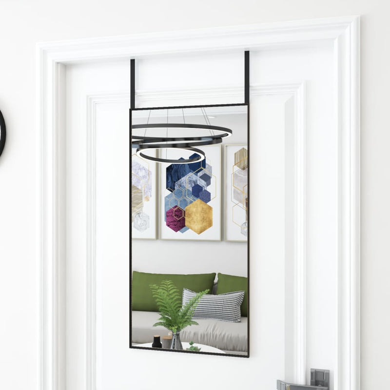 Load image into Gallery viewer, Vidaxl deurspiegel 40x80 cm glas en aluminium zwart
