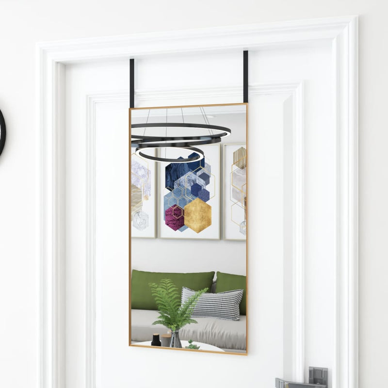 Load image into Gallery viewer, Vidaxl deurspiegel 40x80 cm glas en aluminium goudkleurig
