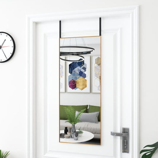 Vidaxl deurspiegel 40x100 cm glas en aluminium goudkleurig