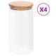 Vidaxl opbergpotten met bamboe deksels 4 st 1200 ml glas