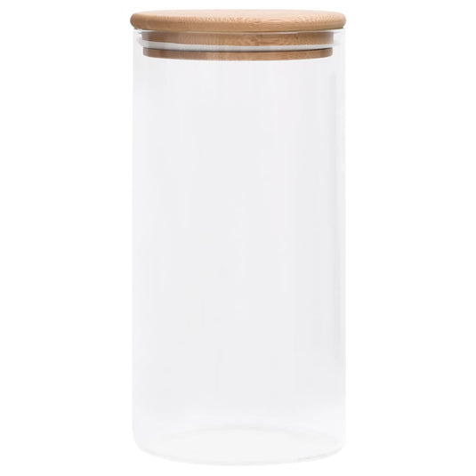 Vidaxl opbergpotten met bamboe deksels 4 st 1200 ml glas