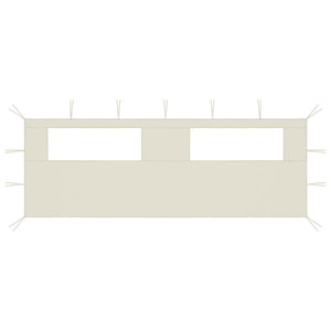 Vidaxl prieelzijwand met ramen 6x2 m crèmekleurig