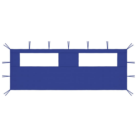 Vidaxl prieelzijwand met ramen 6x2 m blauw