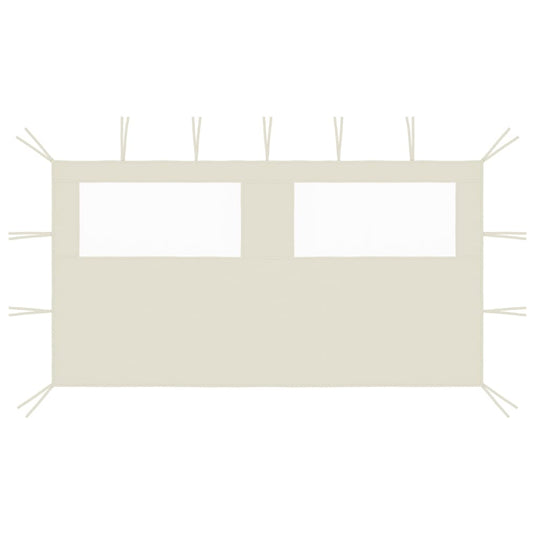 Vidaxl prieelzijwand met ramen 4x2 m crèmekleurig