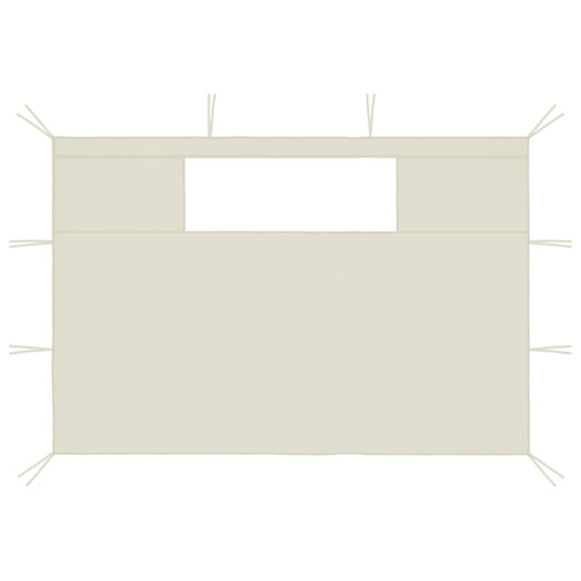 Vidaxl prieelzijwanden met ramen 2 st crèmekleurig