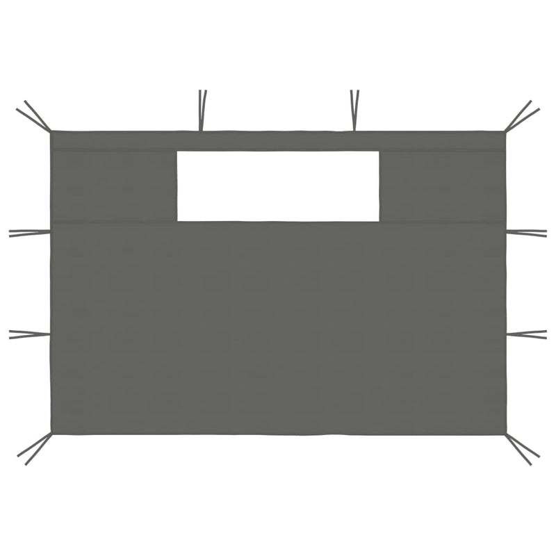 Load image into Gallery viewer, Vidaxl prieelzijwanden met ramen 2 st antracietkleurig
