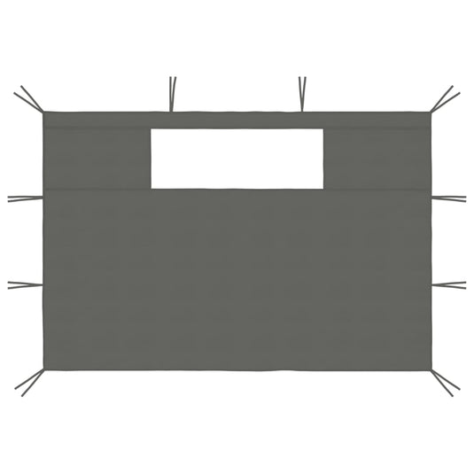 Vidaxl prieelzijwanden met ramen 2 st antracietkleurig