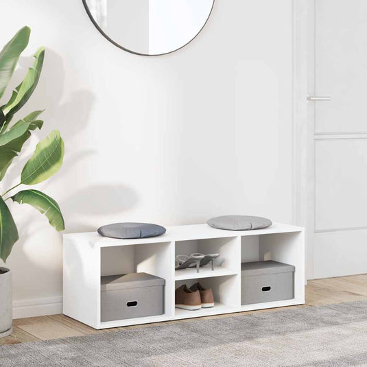 Vidaxl schoenenopbergbank 105x35x35 cm bewerkt hout wit