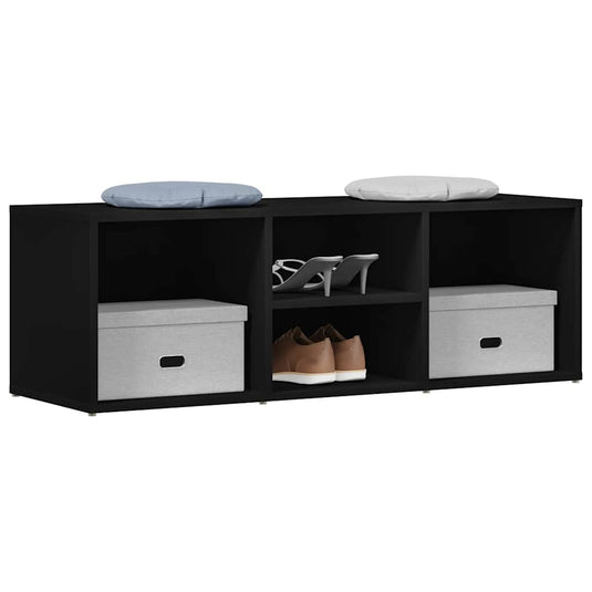 Vidaxl schoenenopbergbank 105x35x35 cm bewerkt hout zwart