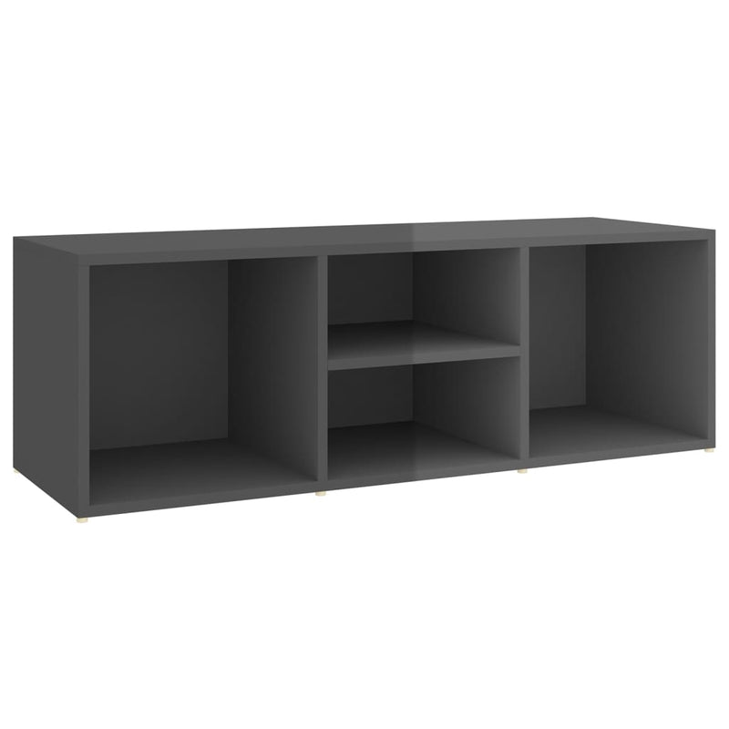 Load image into Gallery viewer, VidaXL Schoenenopbergbank 105x35x35 cm bewerkt hout hoogglans grijs
