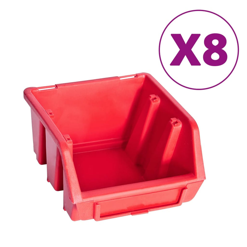 Load image into Gallery viewer, Vidaxl 39-delige opslagbakkenset met wandpanelen rood en zwart
