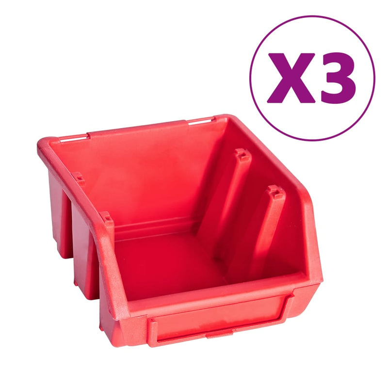 Load image into Gallery viewer, Vidaxl 34-delige opslagbakkenset met wandpanelen rood en zwart
