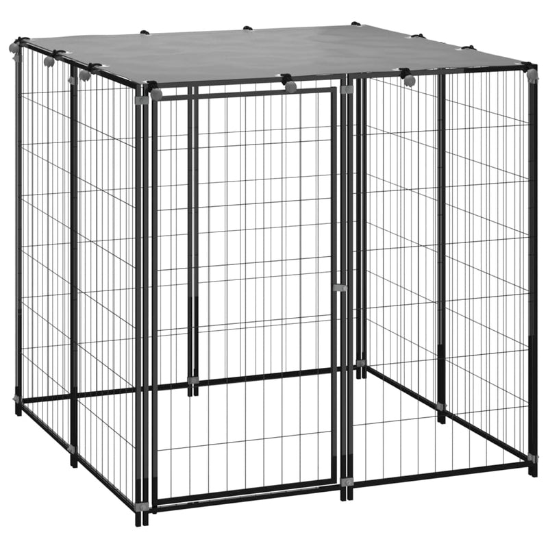 Load image into Gallery viewer, Vidaxl hondenkennel 110x110x110 cm staal zwart
