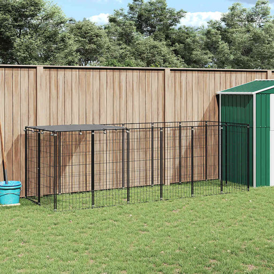 Vidaxl hondenkennel 330x110x110 cm staal zwart