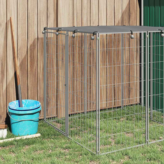Vidaxl hondenkennel 110x110x110 cm staal zilverkleurig