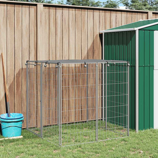 Vidaxl hondenkennel 110x110x110 cm staal zilverkleurig