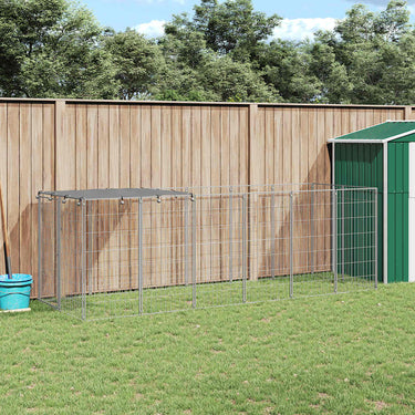 Vidaxl hondenkennel 330x110x110 cm staal zilverkleurig
