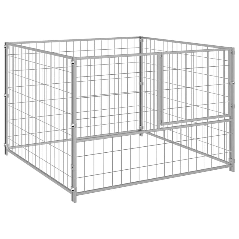 Load image into Gallery viewer, Vidaxl hondenkennel 100x100x70 cm staal zilverkleurig
