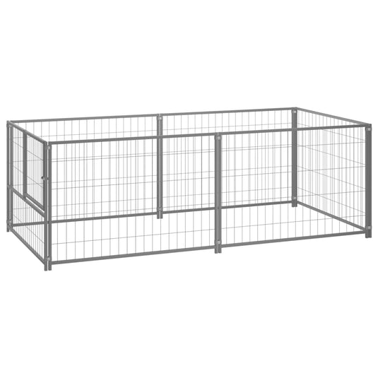 Vidaxl hondenkennel 200x100x70 cm staal zilverkleurig
