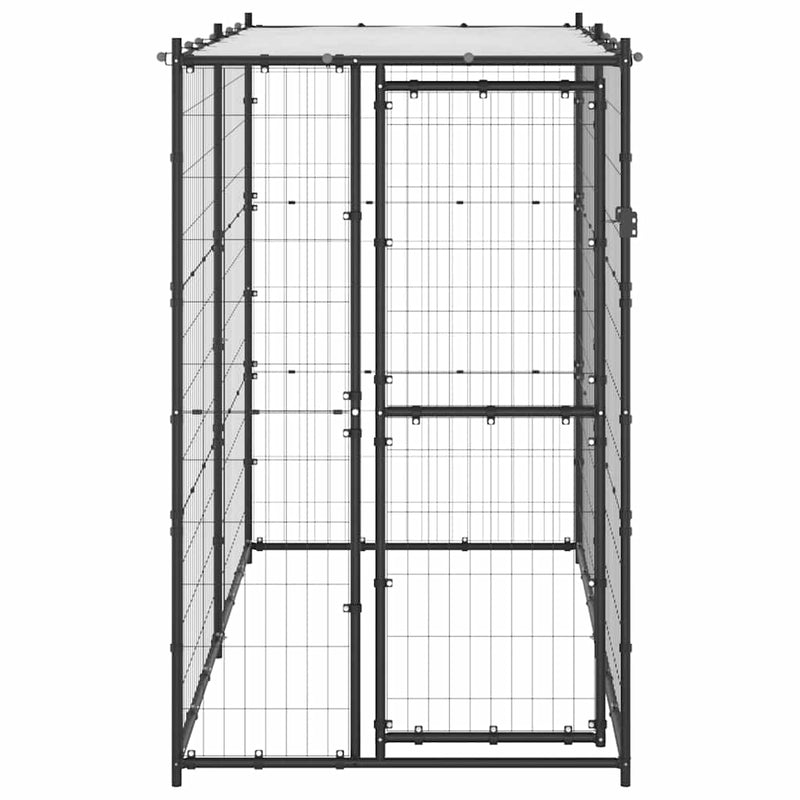 Load image into Gallery viewer, Vidaxl hondenkennel voor buiten met dak 110x220x180 cm staal
