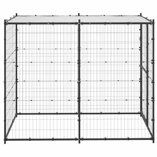 Vidaxl hondenkennel voor buiten met dak 110x220x180 cm staal