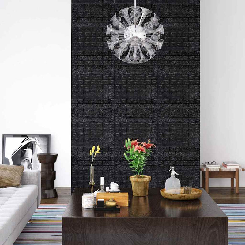 Load image into Gallery viewer, Vidaxl 3d-behang zelfklevend 20 st bakstenen zwart
