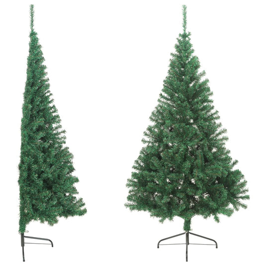 Vidaxl kunstkerstboom met standaard half 240 cm pvc groen