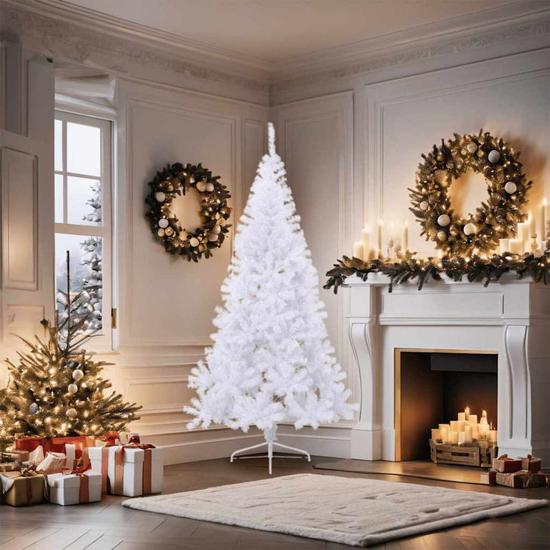 Load image into Gallery viewer, Vidaxl kunstkerstboom met standaard half 180 cm pvc wit
