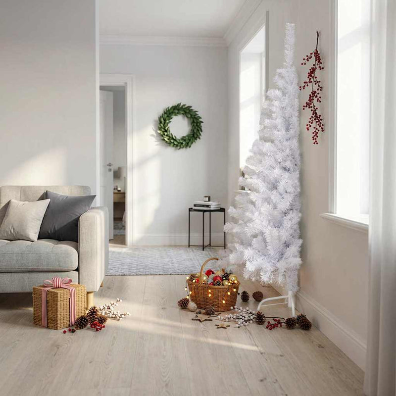 Load image into Gallery viewer, Vidaxl kunstkerstboom met standaard half 210 cm pvc groen
