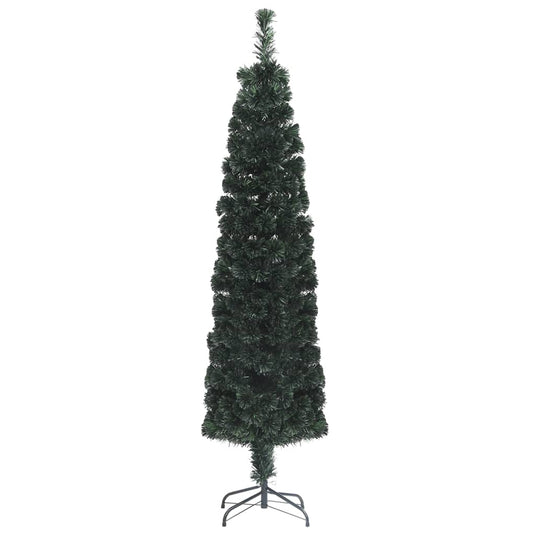 Vidaxl kunstkerstboom met standaard smal 210 cm glasvezel