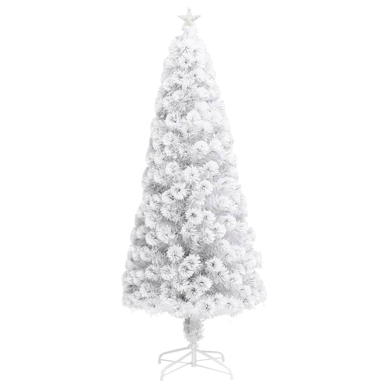 Load image into Gallery viewer, Vidaxl kunstkerstboom met verlichting 180 cm glasvezel wit

