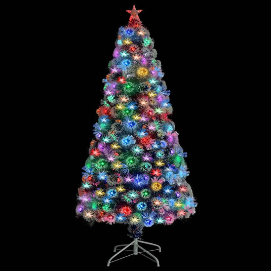 Vidaxl kunstkerstboom met verlichting 120 cm glasvezel wit en blauw