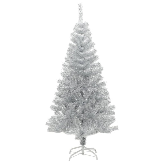 VidaXL Kunstkerstboom met standaard 120 cm PET zilverkleurig