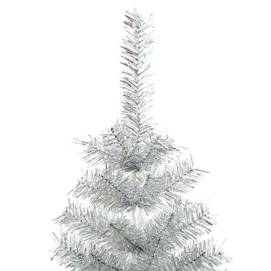 VidaXL Kunstkerstboom met standaard 120 cm PET zilverkleurig