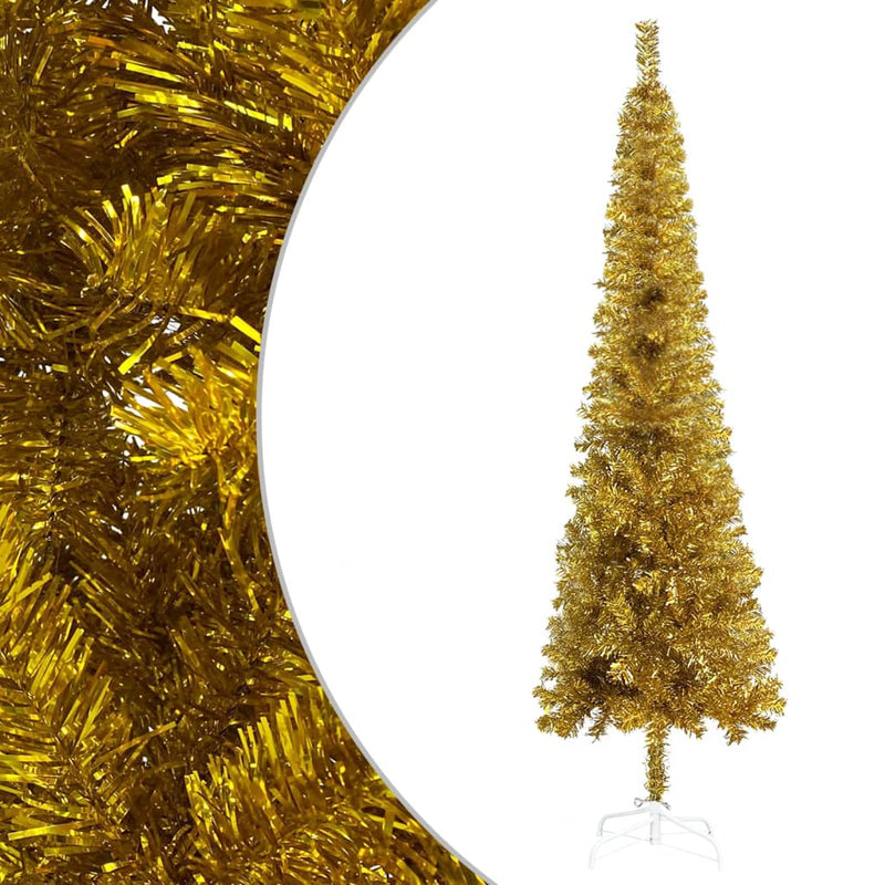 Load image into Gallery viewer, VidaXL Kerstboom smal 210 cm goudkleurig

